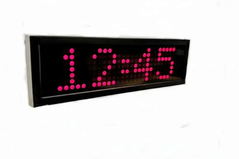 Dual Font Red Dot Matrix LED Clock – Brim Clocks Chennai